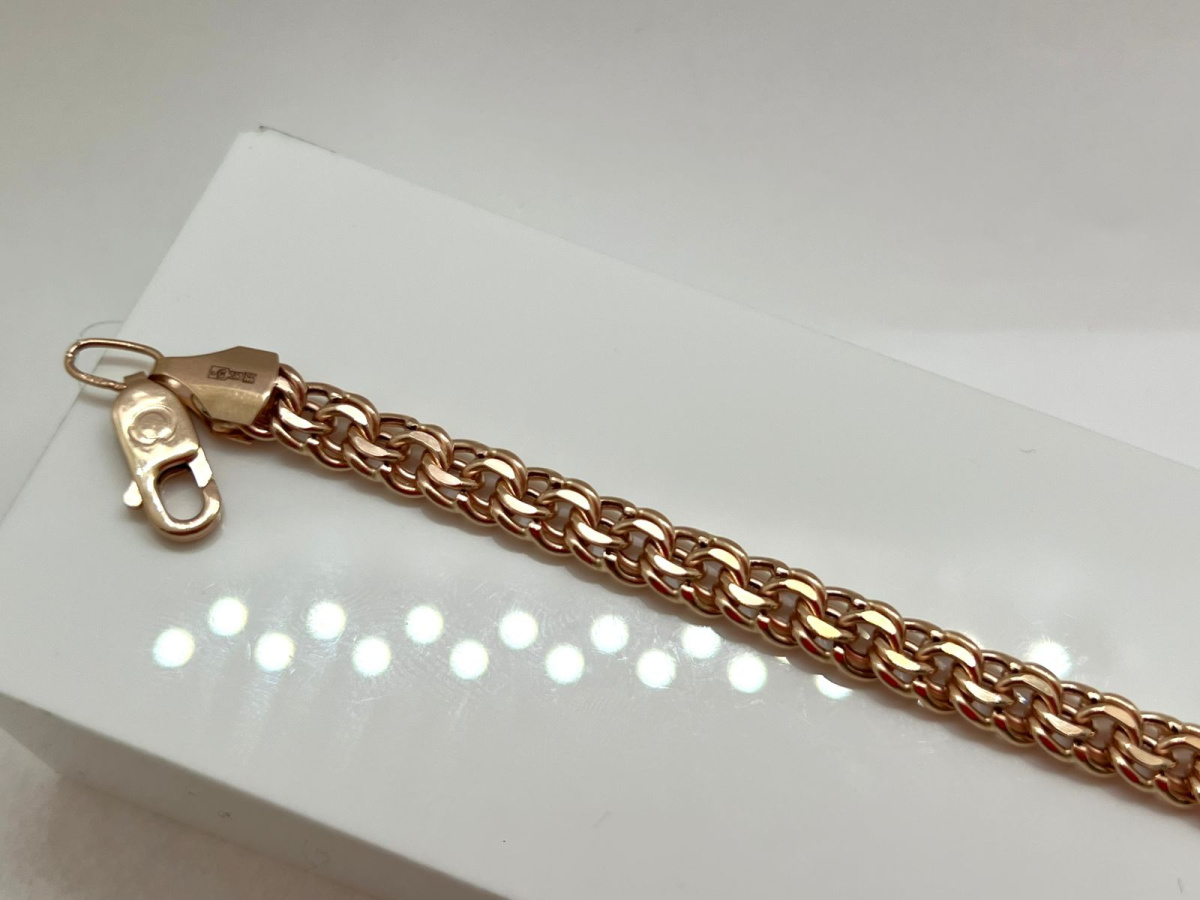 БРАСЛЕТ ПУСТОТЕЛЫЙ Бисмарк (Au 585)