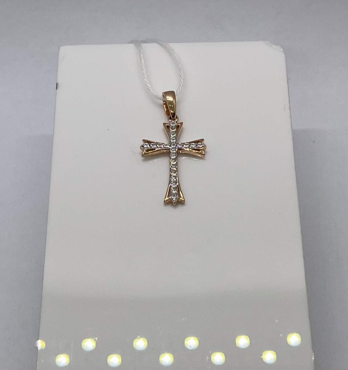 ПОДККИ585 ПОДВЕСКА КРЕСТ С КАМНЯМИ (Au 585)