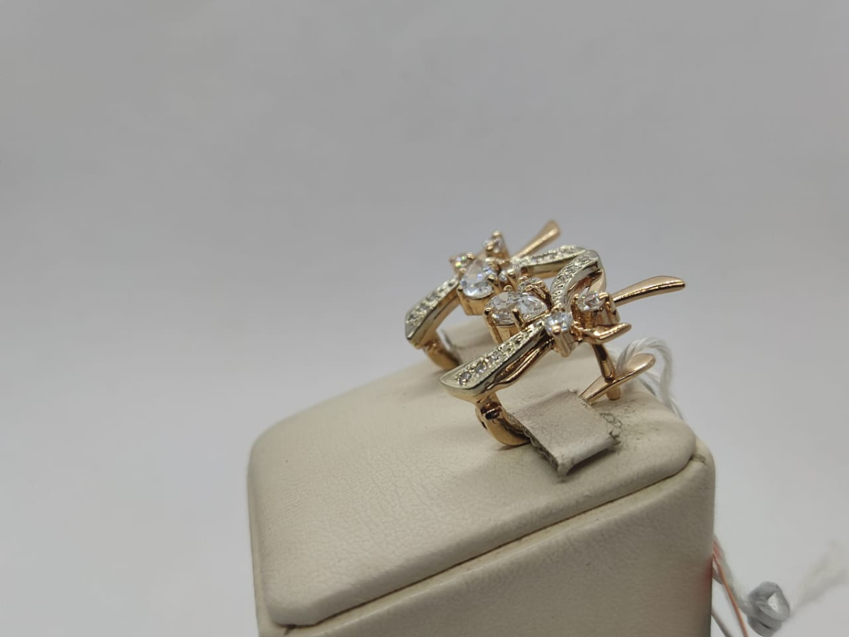 СКМИ585 СЕРЬГИ С КАМНЯМИ (Au 585)