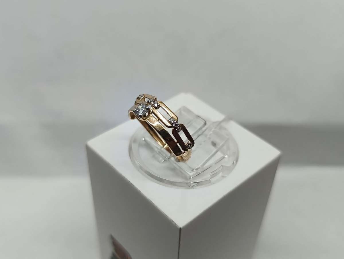 КОЛЬЦО С КАМНЯМИ (Au 585)