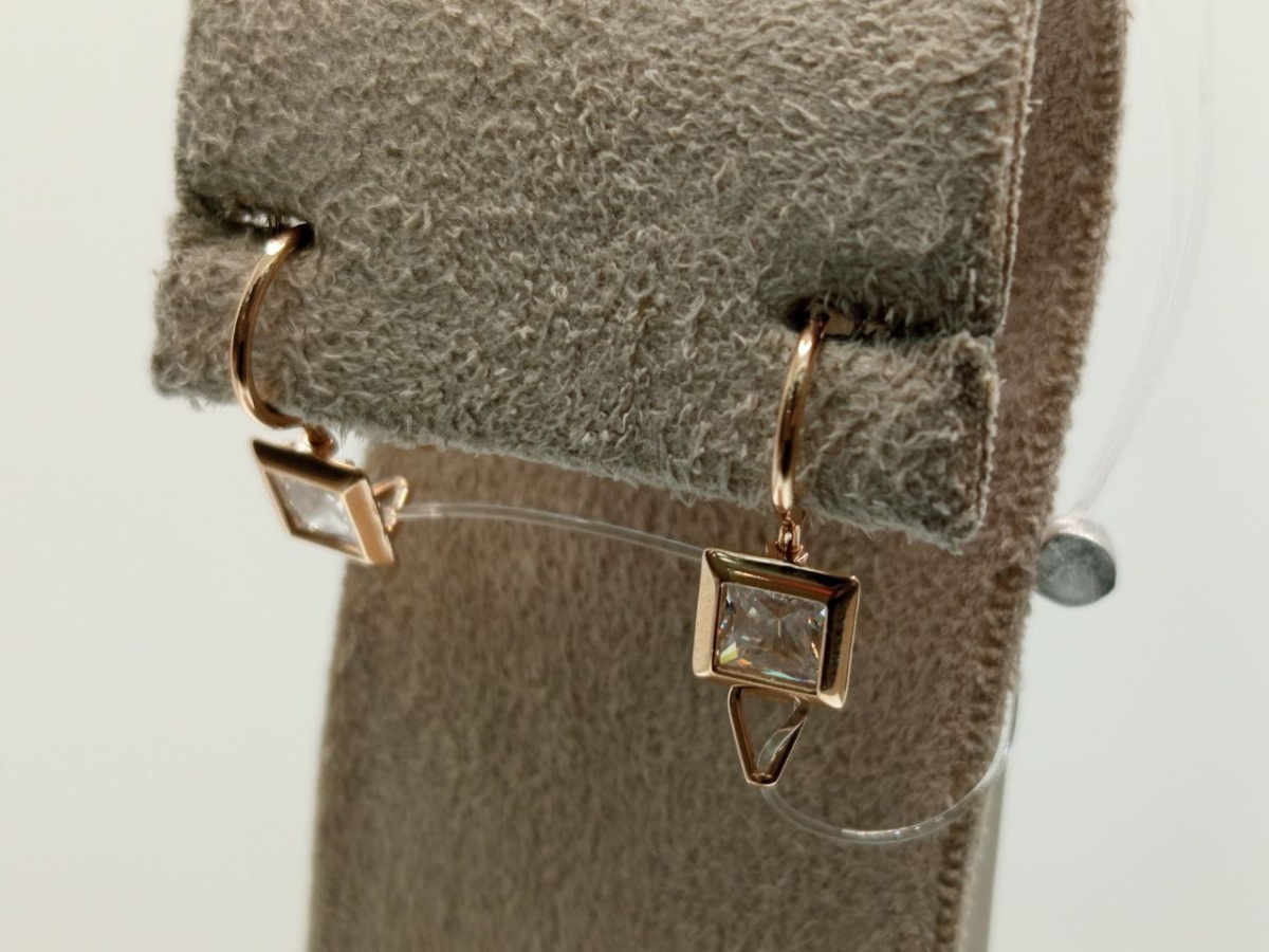 СЕРЬГИ ПУСЕТЫ с камнем (Au 585)