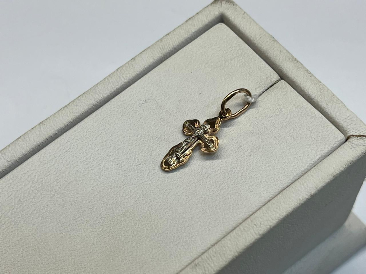 ПОДВЕСКА КРЕСТ БЕЗ КАМНЯ (Au 585)