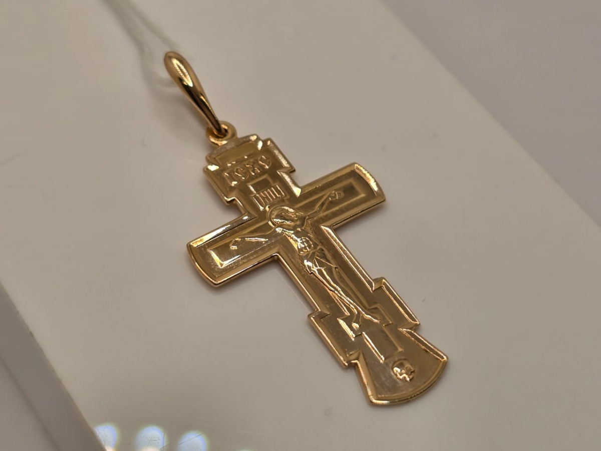 ПОДКБК585 ПОДВЕСКА КРЕСТ БЕЗ КАМНЯ (Au 585)