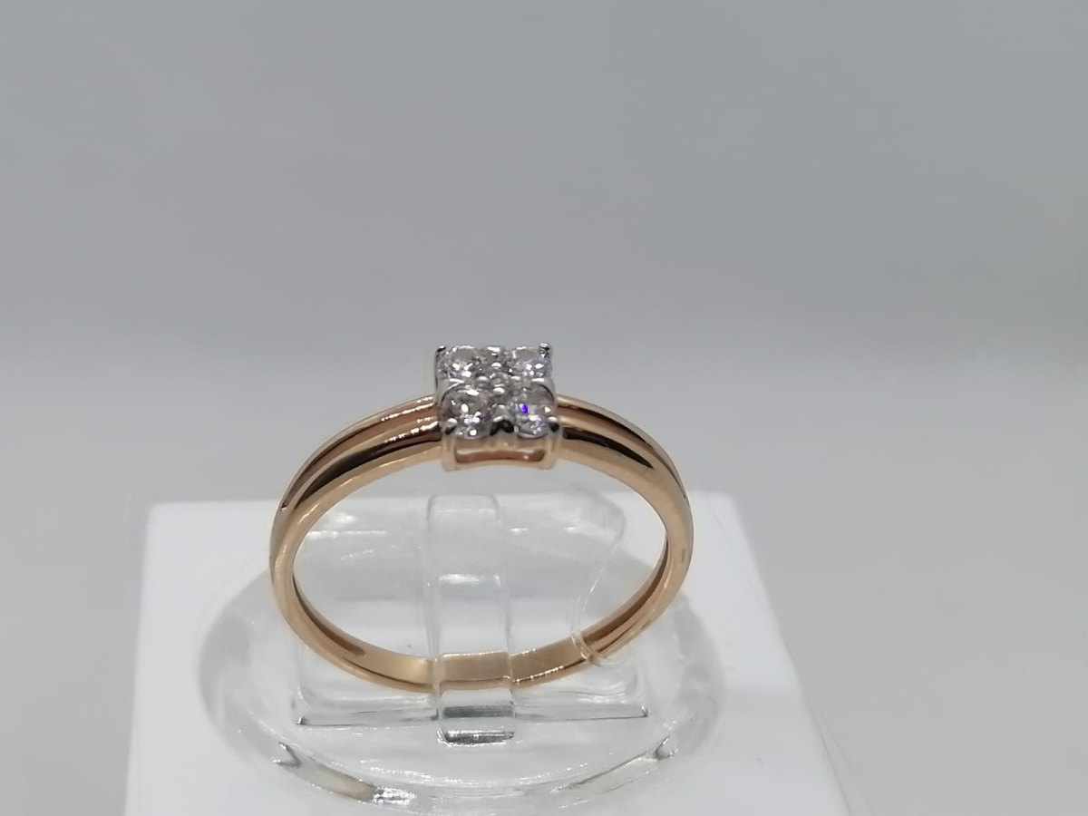 КОЛЬЦО С КАМНЯМИ (Au 585)