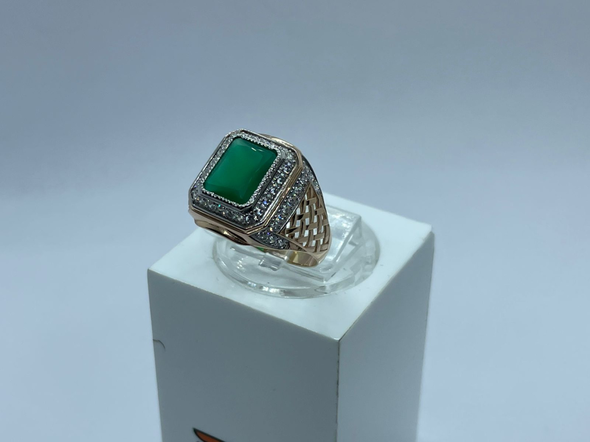 КОЛЬЦО ПЕЧАТКА с камнями (Au 585)