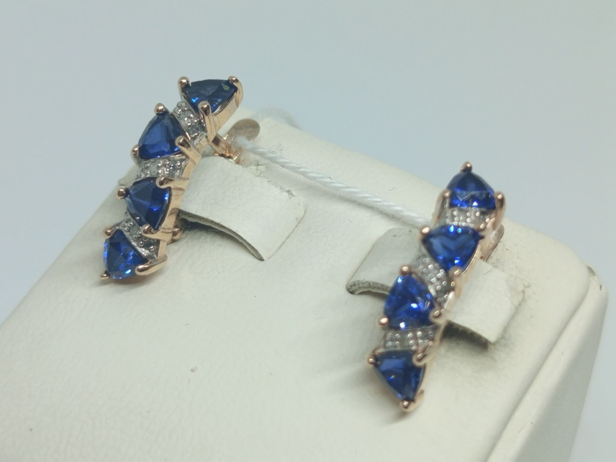 СЕРЬГИ С КАМНЯМИ (Au 585)