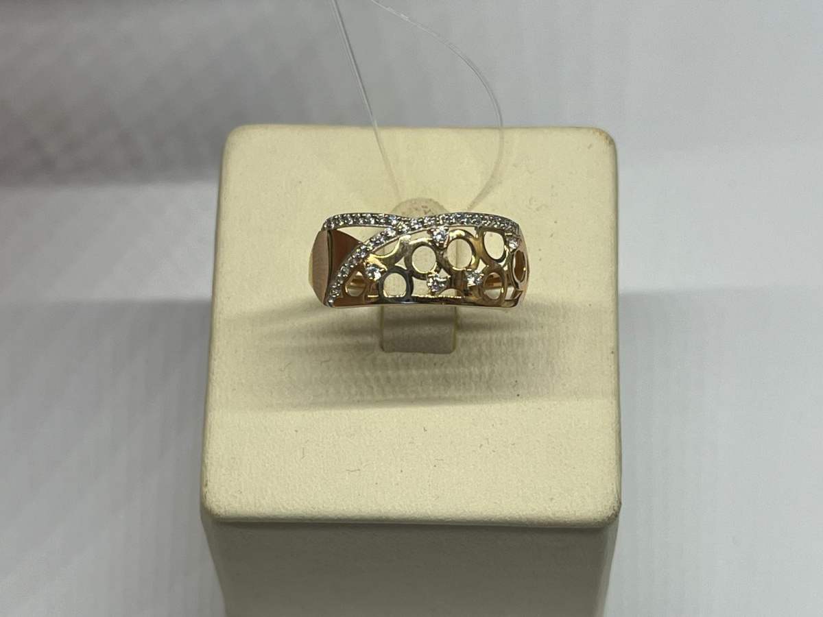 КОЛЬЦО С КАМНЯМИ (Au 585)