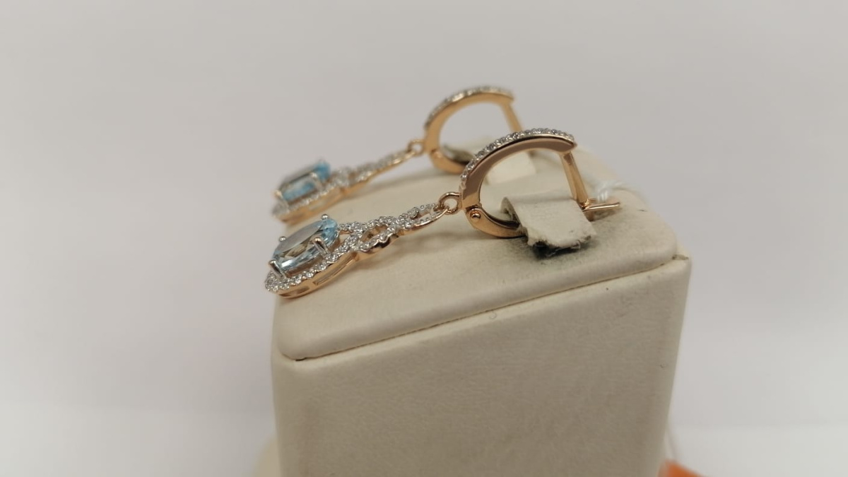 СКМИ585 СЕРЬГИ С КАМНЯМИ (Au 585)