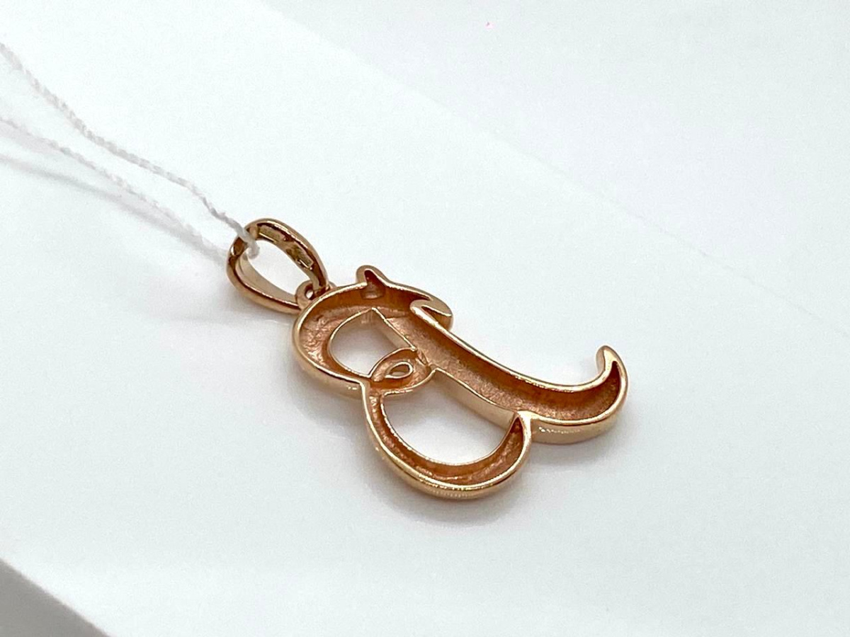 ПОДВЕСКА БУКВА В без камня (Au 585)