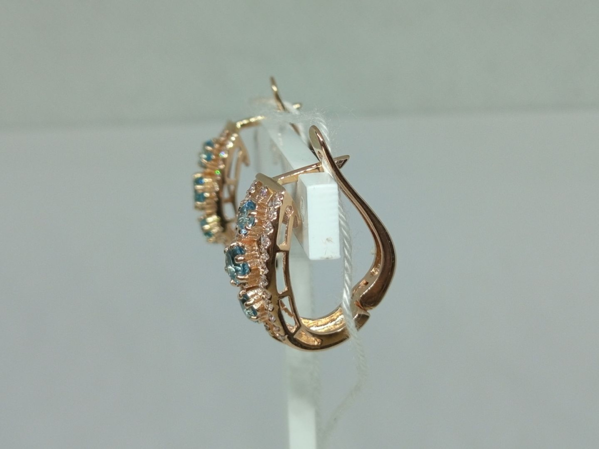 СКМИ585 СЕРЬГИ С КАМНЯМИ (Au 585)