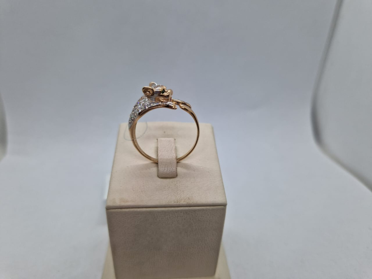 КОЛЬЦО С КАМНЯМИ (Au 585)