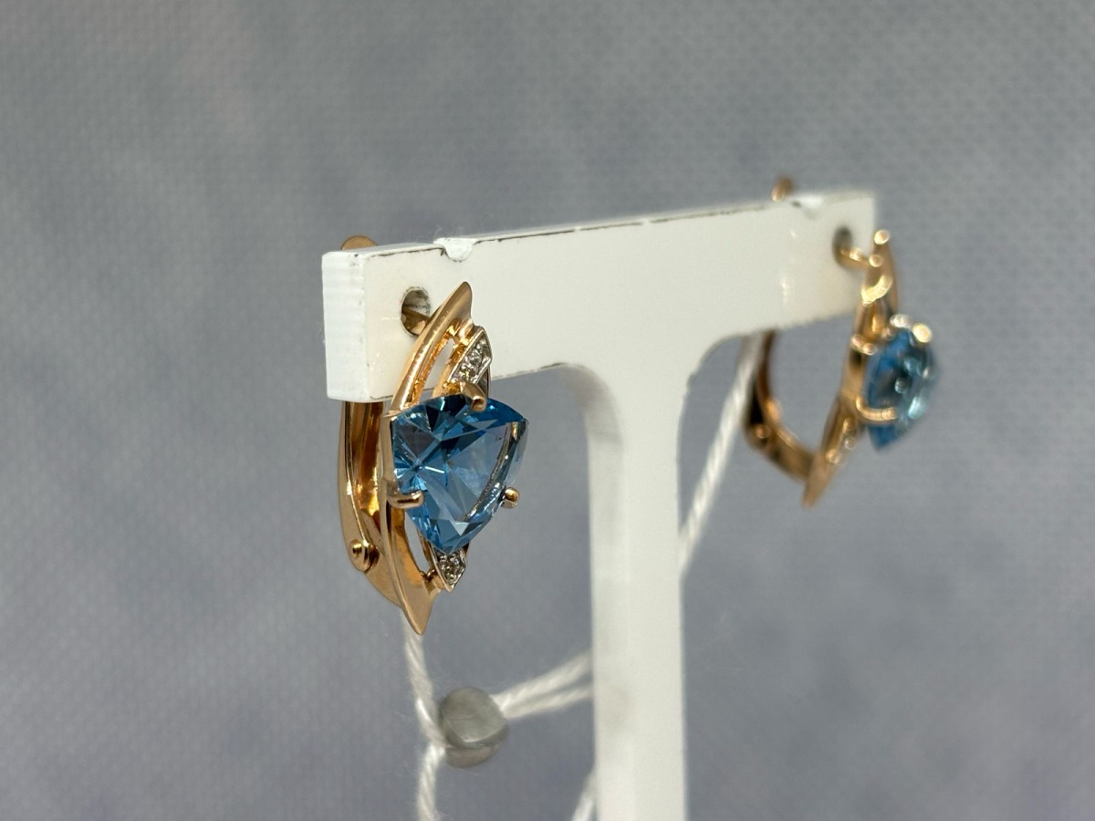 СКМИ585 СЕРЬГИ С КАМНЯМИ (Au 585)