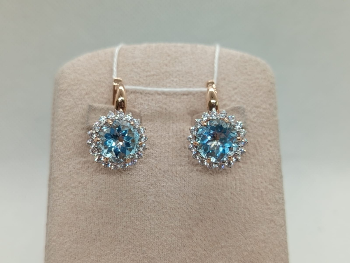 СКМИ585 СЕРЬГИ С КАМНЯМИ (Au 585)