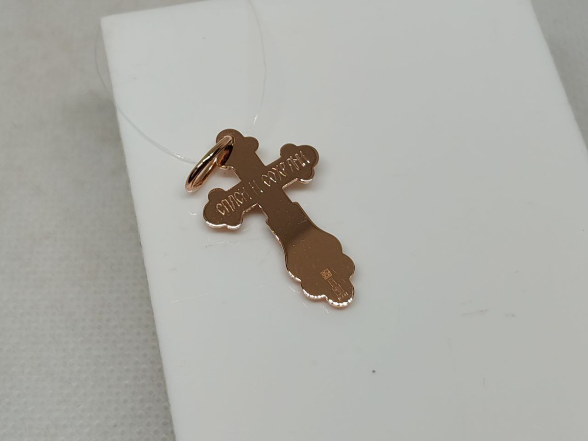 810-00273-10-00-00-02 ПОДВЕСКА КРЕСТ без камня (Au 585)