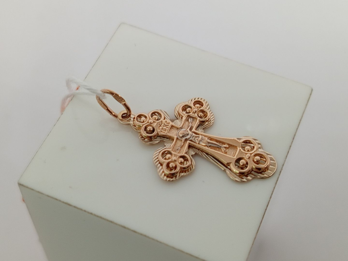 ПОДВЕСКА КРЕСТ БЕЗ КАМНЯ (Au 585)