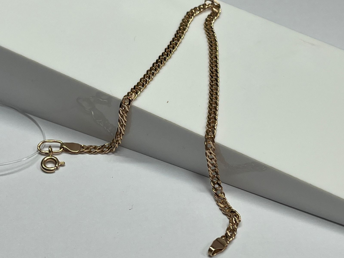 611105022 БРАСЛЕТ ПУСТОТЕЛЫЙ Ромб двойной (Au 585)