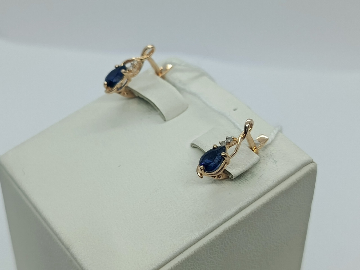 СКМИ585 СЕРЬГИ С КАМНЯМИ (Au 585)