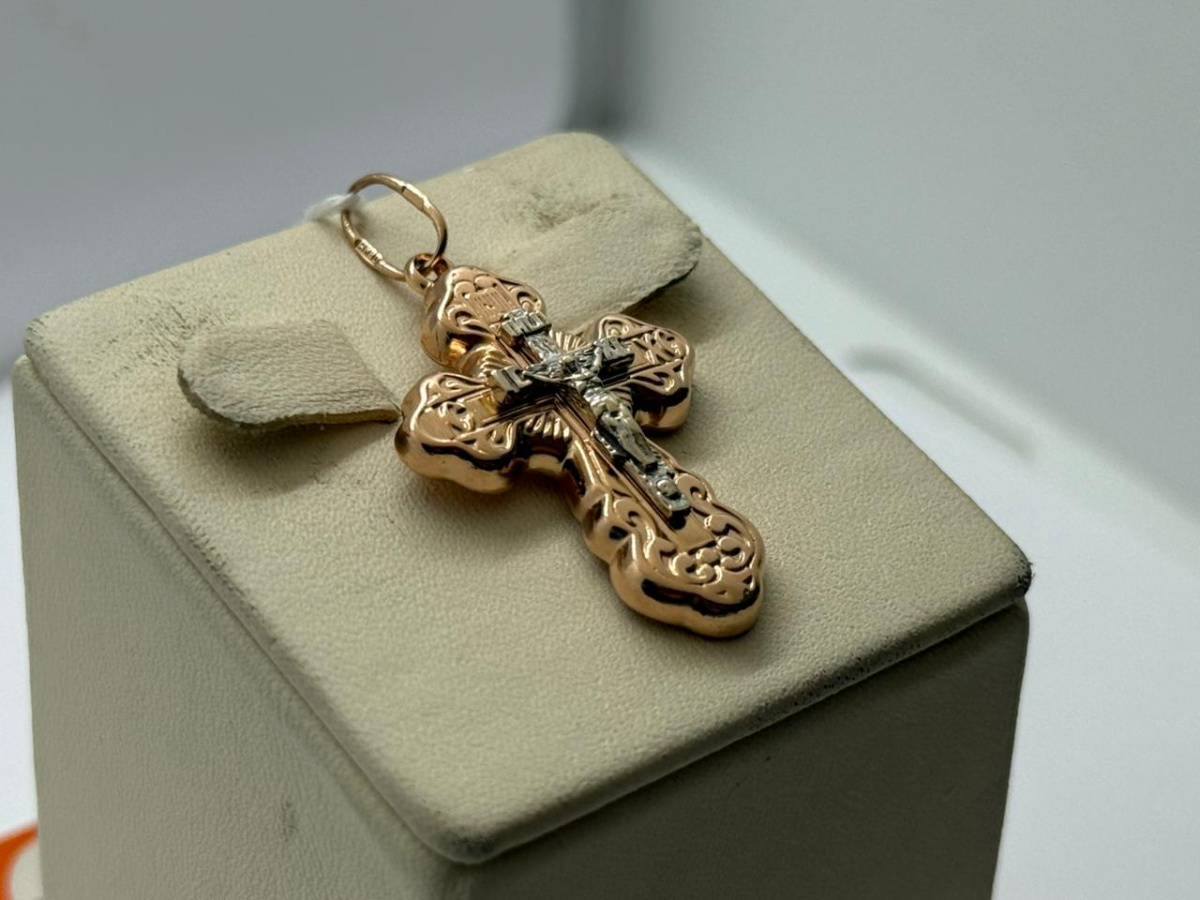 ПОДКБК585 ПОДВЕСКА КРЕСТ БЕЗ КАМНЯ (Au 585)