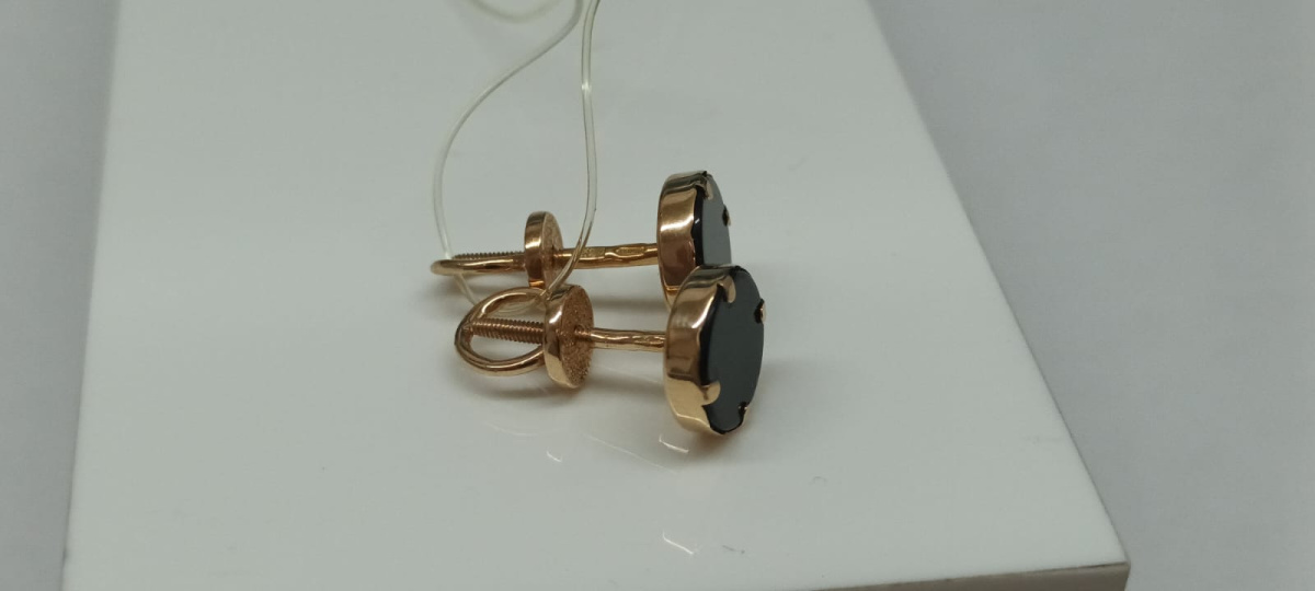 02383-8 СЕРЬГИ ПУСЕТЫ с камнем (Au 585)