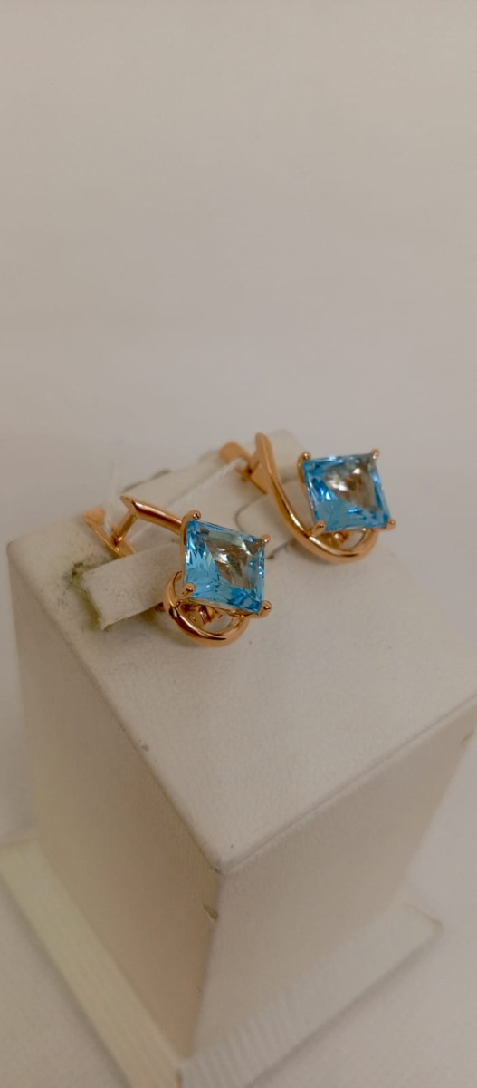 СЕРЬГИ С КАМНЕМ (Au 585)