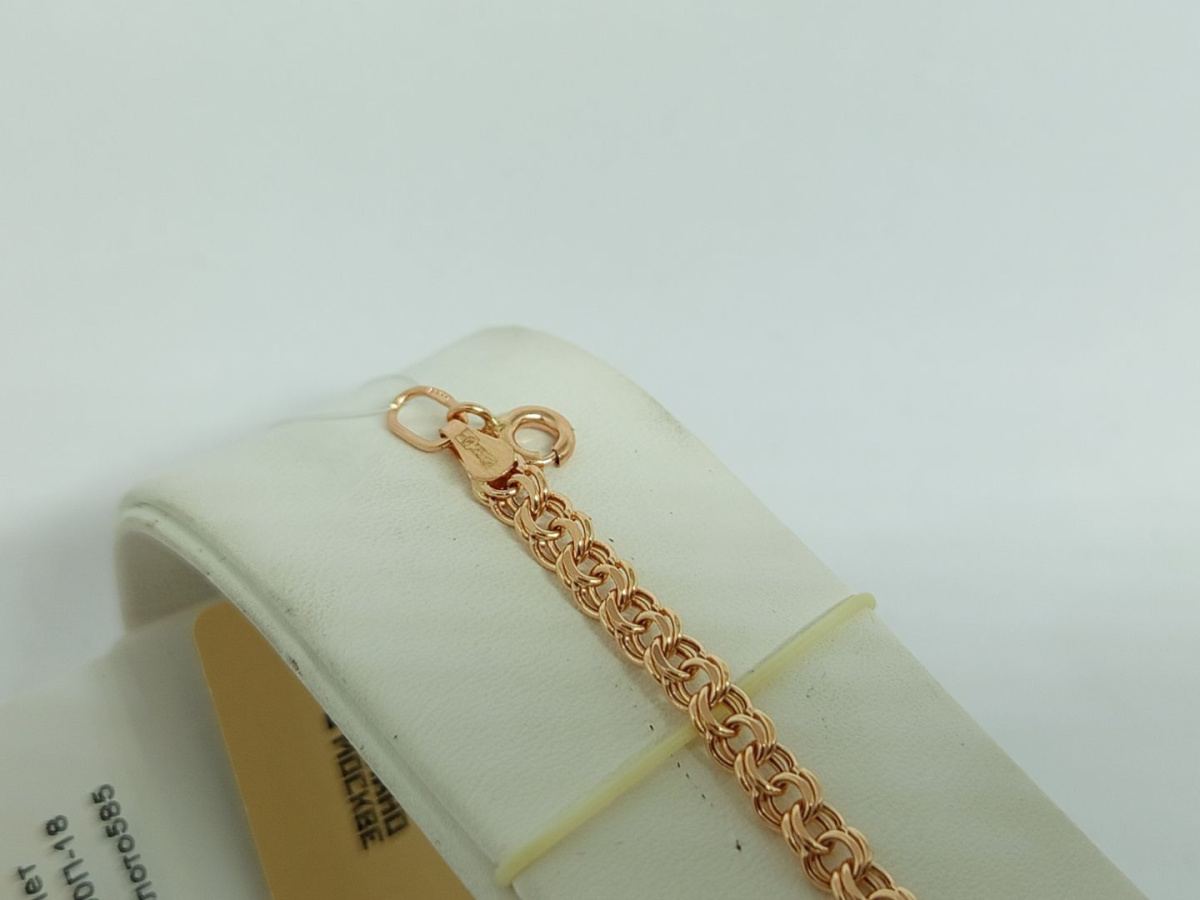 БРАСЛЕТ ПУСТОТЕЛЫЙ Бисмарк (Au 585)