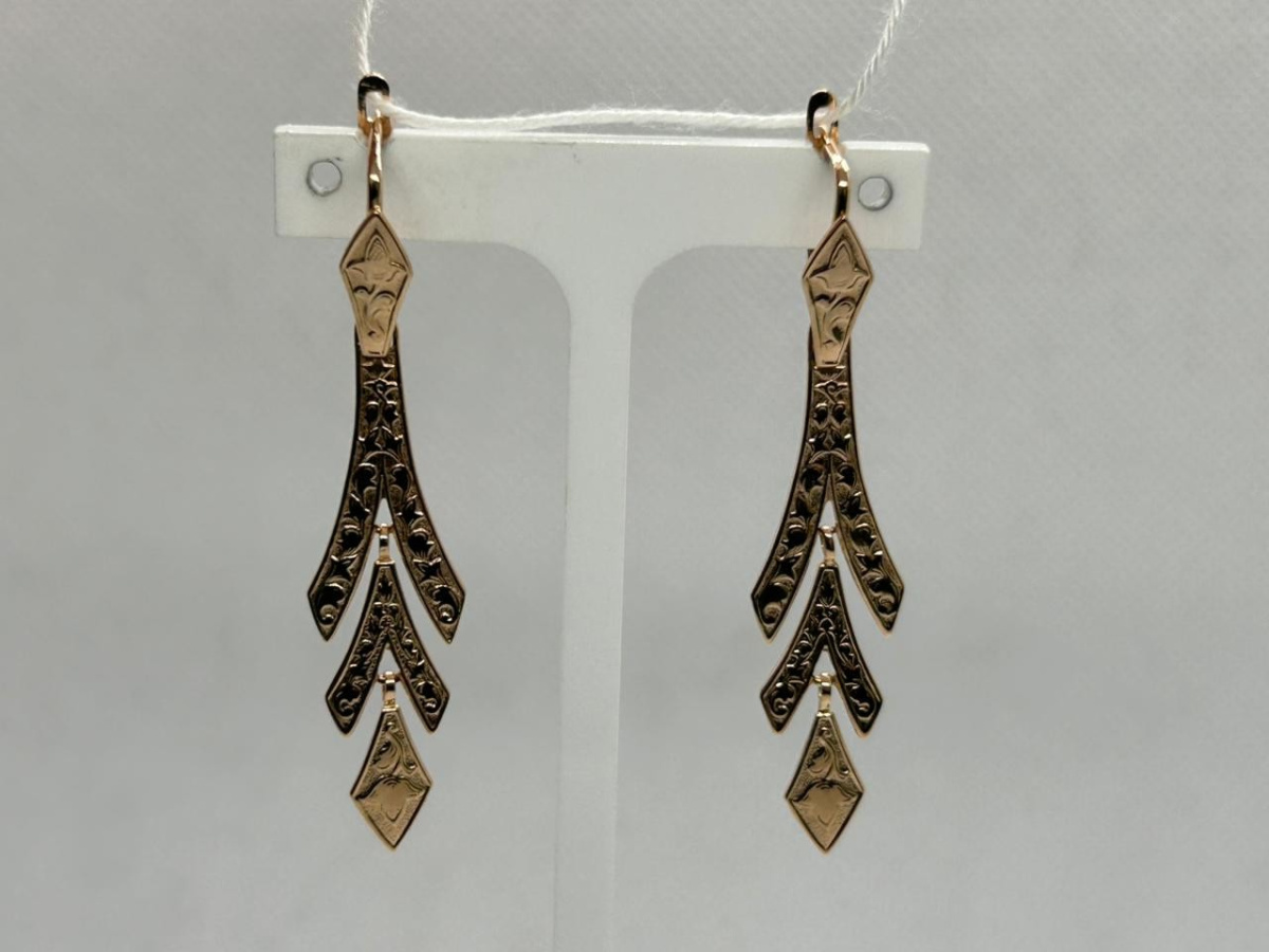 СБКМ585 СЕРЬГИ БЕЗ КАМНЯ (Au 585)