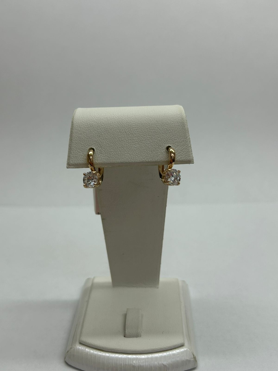 СКМ585 СЕРЬГИ С КАМНЕМ (Au 585)