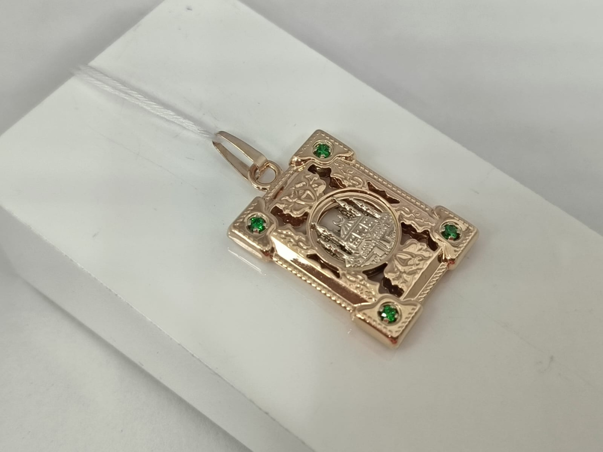 ПОДМКИ585 ПОДВЕСКА МЕЧЕТЬ С КАМНЯМИ (Au 585)