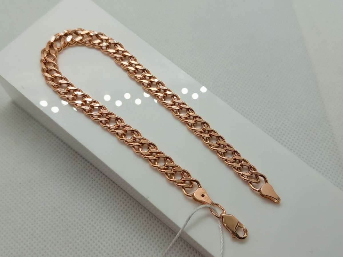 БРАСЛЕТ ПУСТОТЕЛЫЙ Ромб двойной Au 585