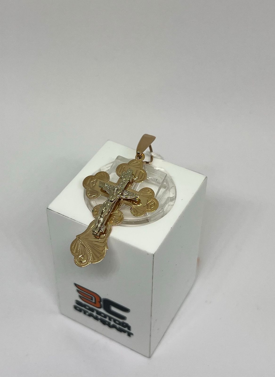 ПОДКБК585 ПОДВЕСКА КРЕСТ БЕЗ КАМНЯ (Au 585)