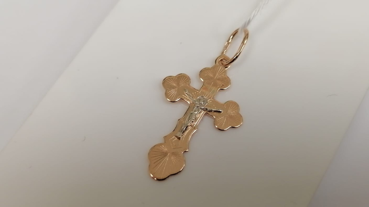 ПОДВЕСКА КРЕСТ БЕЗ КАМНЯ (Au 585)