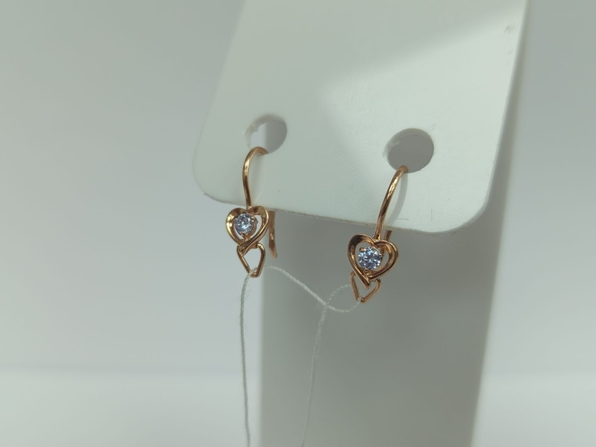 СКМ585 СЕРЬГИ С КАМНЕМ (Au 585)