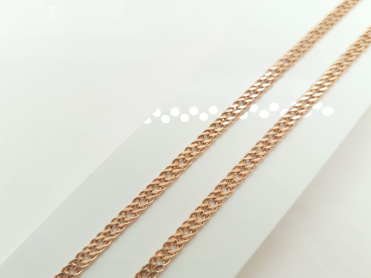 8080154П-60 ЦЕПЬ ПУСТОТЕЛАЯ Ромб двойной (Au 585)