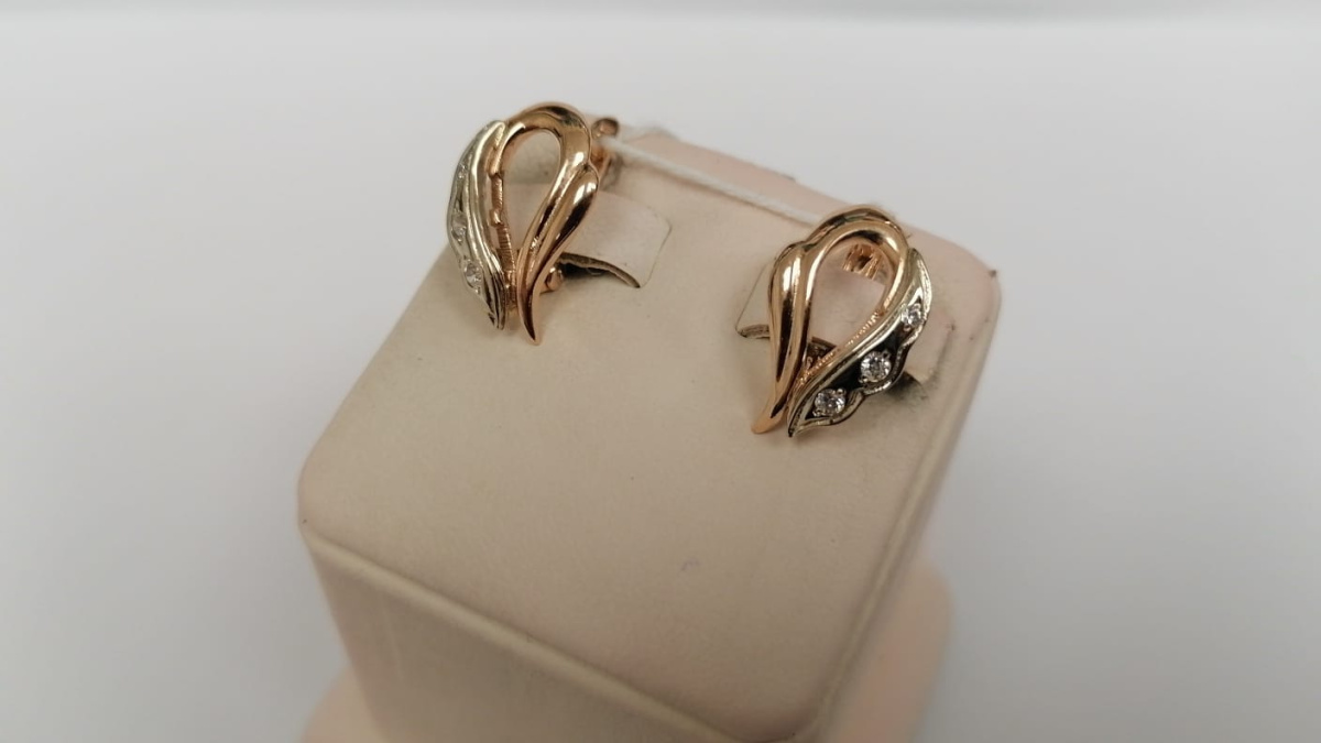 СКМИ585 СЕРЬГИ С КАМНЯМИ (Au 585)