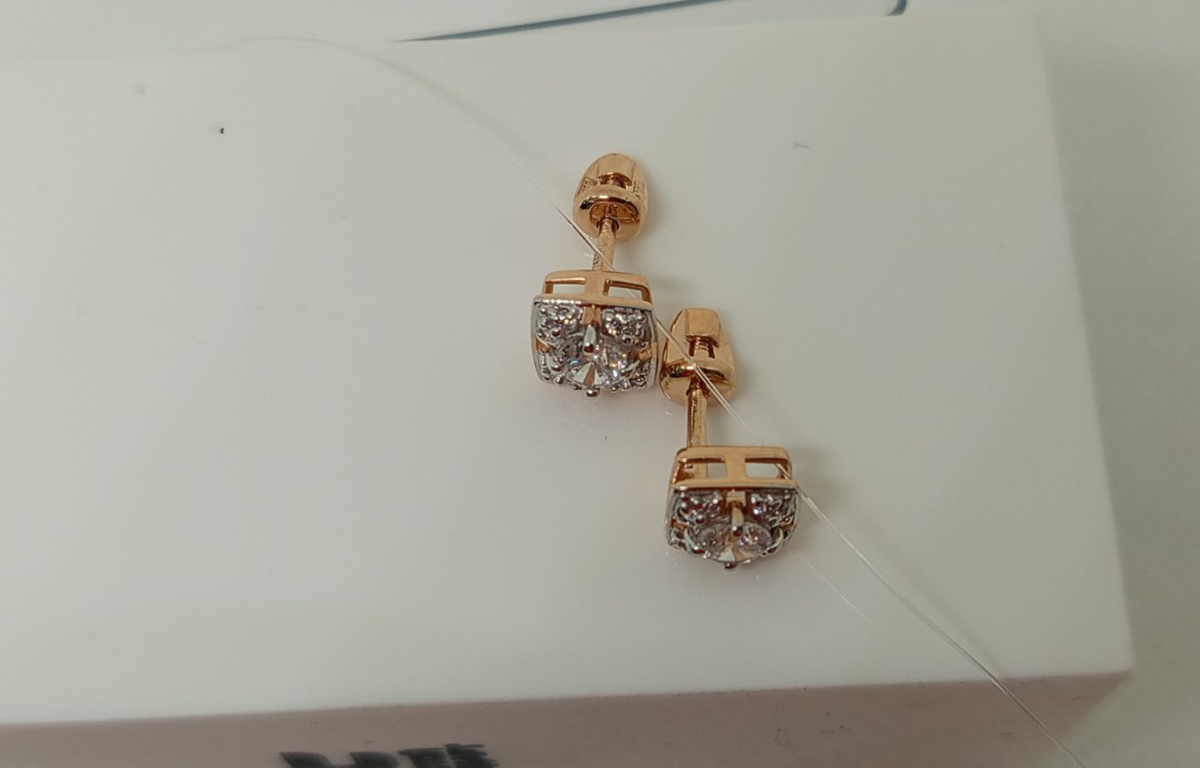 СЕРЬГИ ПУСЕТЫ с камнями (Au 585)