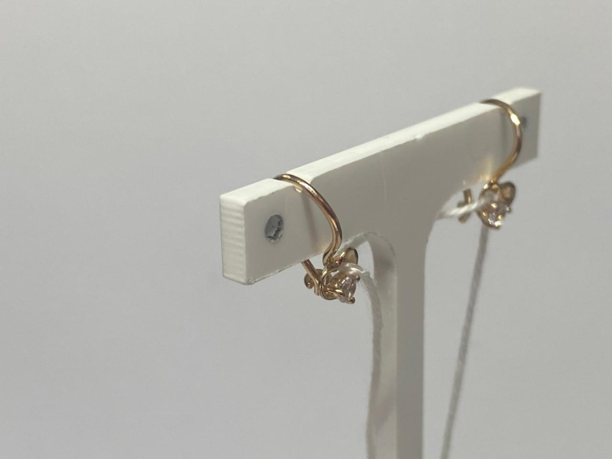 СКМ585 СЕРЬГИ С КАМНЕМ (Au 585)