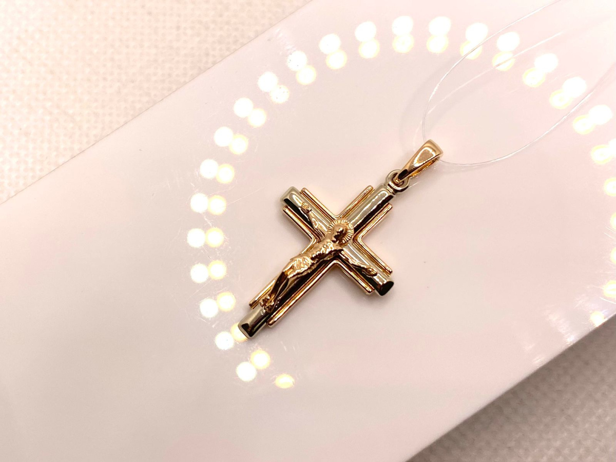 ПОДВЕСКА КРЕСТ без камня (Au 585)