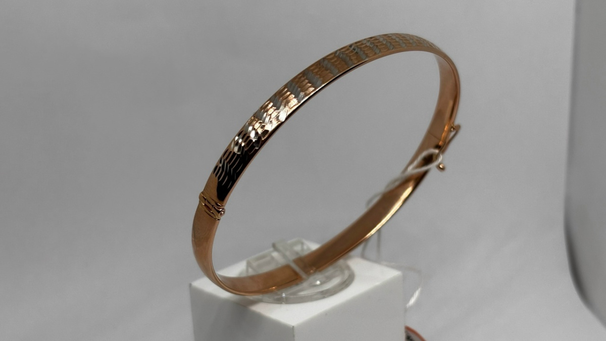 БЖАЛ585 БРАСЛЕТ ЖЕСТКИЙ С АЛМАЗНОЙ ГРАНЬЮ (Au 585)