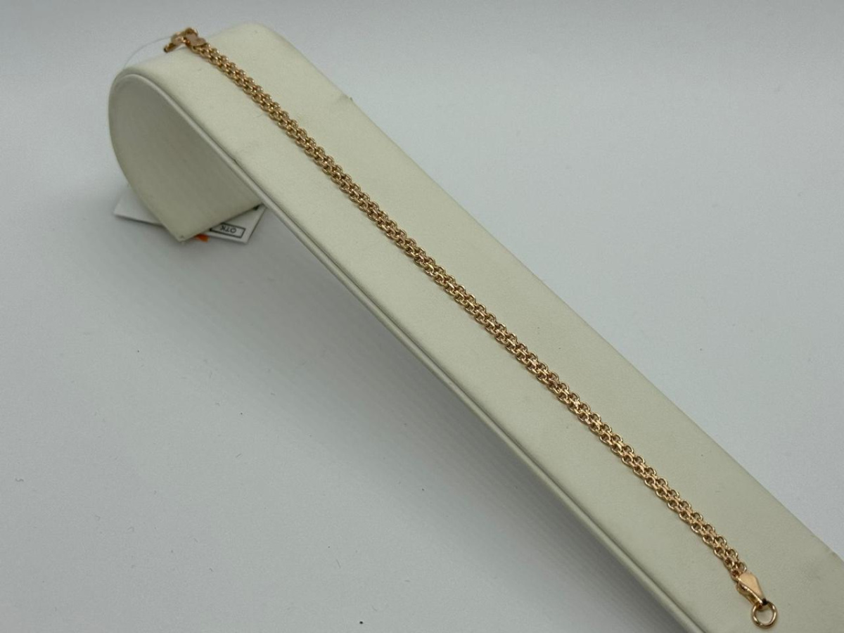 БРАСЛЕТ ПУСТОТЕЛЫЙ Бисмарк машинный (Au 585)