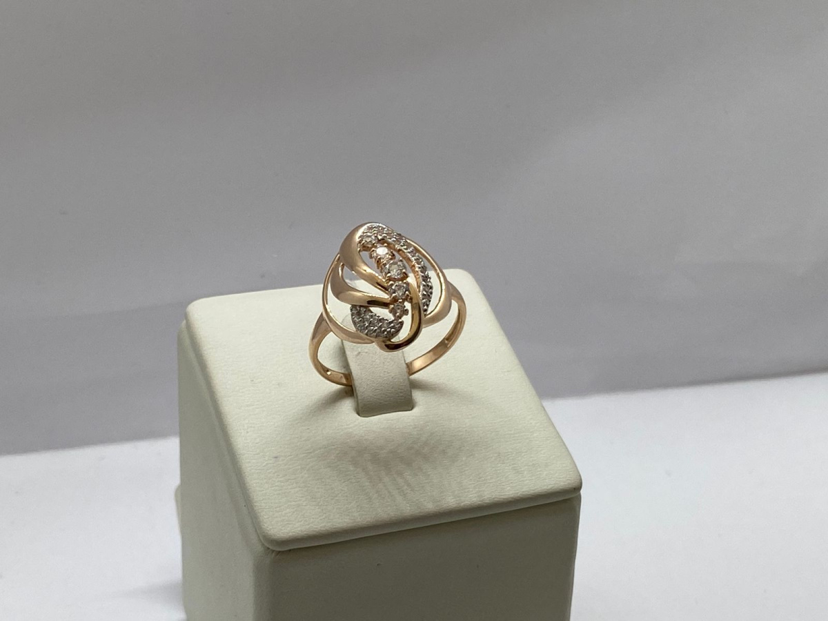 КОЛЬЦО С КАМНЯМИ (Au 585)