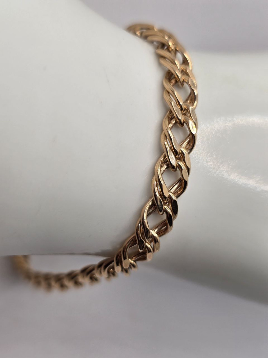 БРАСЛЕТ ПУСТОТЕЛЫЙ Ромб двойной Au 585