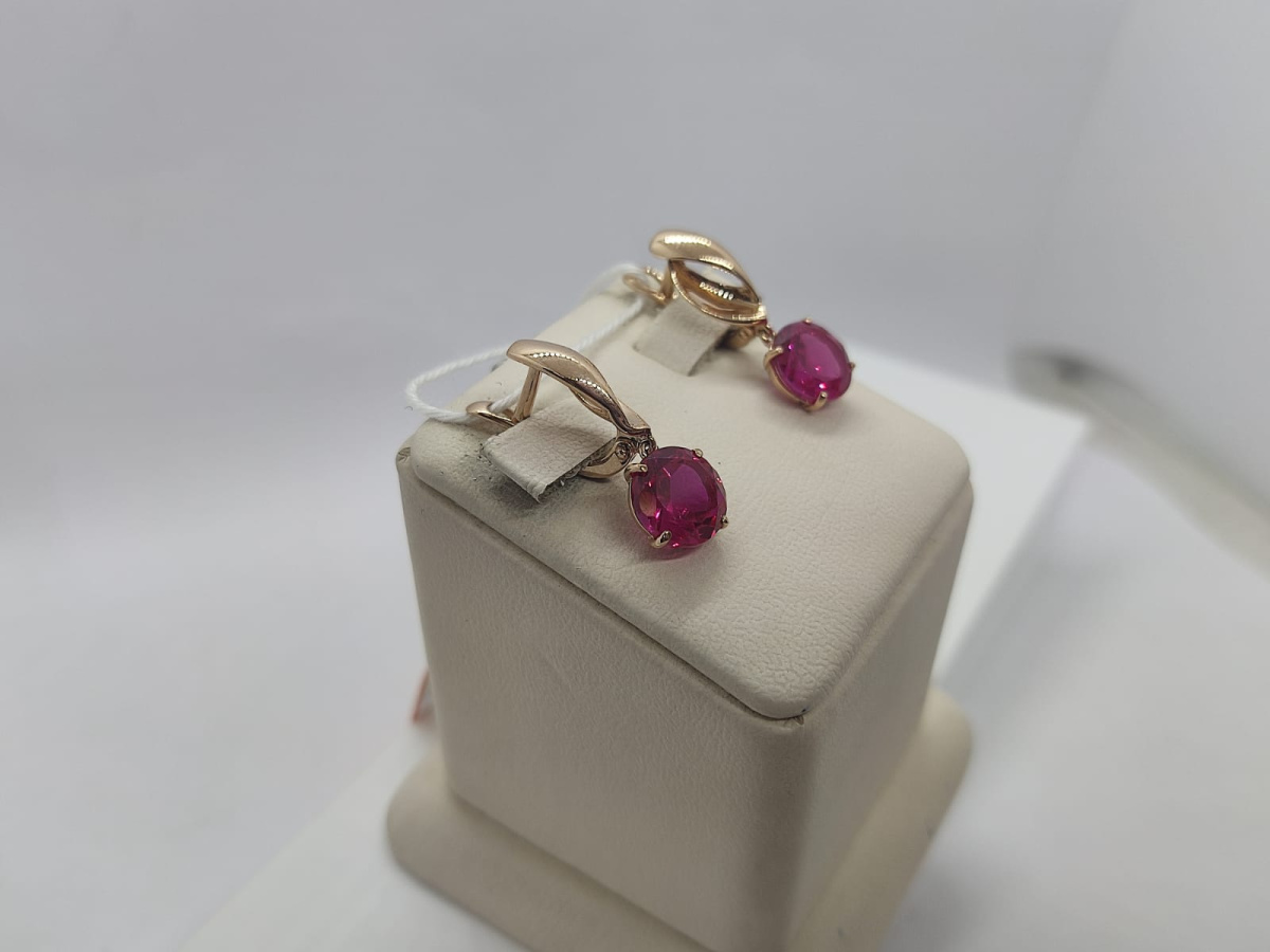 СЕРЬГИ С КАМНЕМ (Au 585)