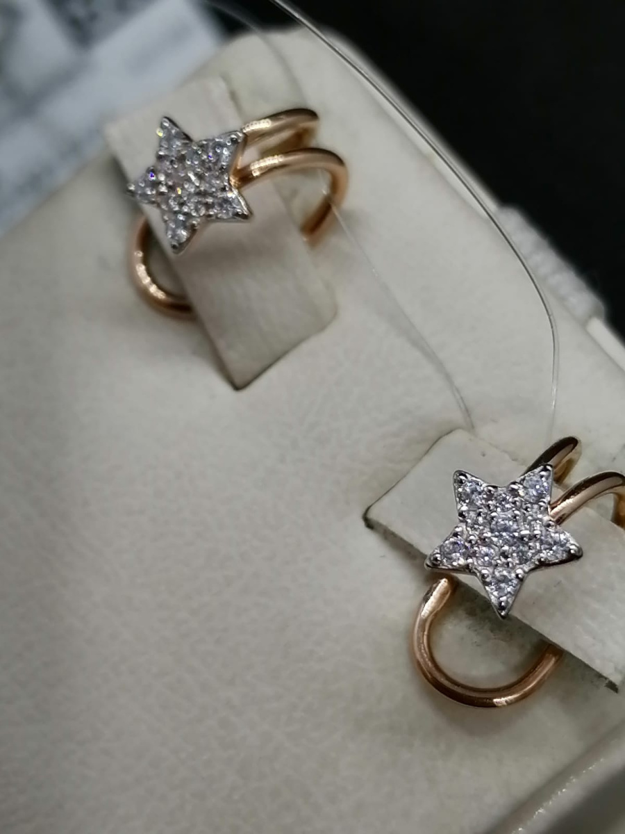 СЕРЬГИ КАФФЫ с камнями (Au 585)