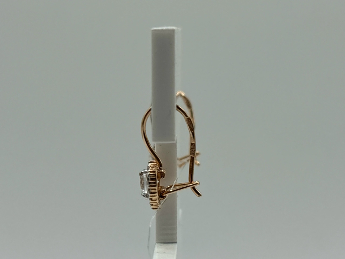 СЕРЬГИ ПЕТЕЛЬКА с камнями (Au 585)