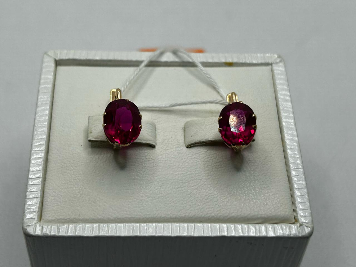 СКМ583 СЕРЬГИ С КАМНЕМ (Au 583)