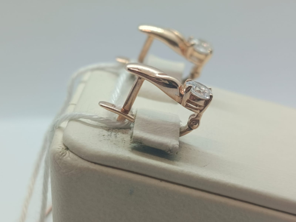 СКМ585 СЕРЬГИ С КАМНЕМ (Au 585)