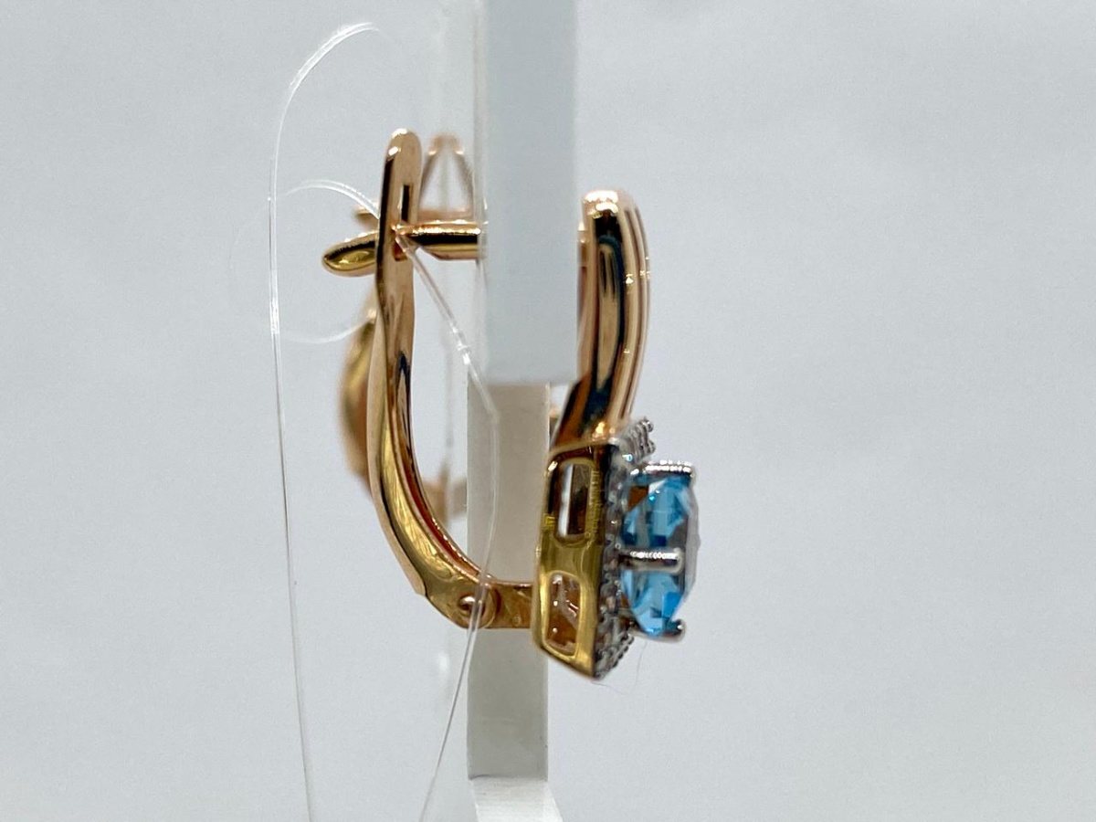 СЕРЬГИ ТОПАЗ с камнями (Au 585)