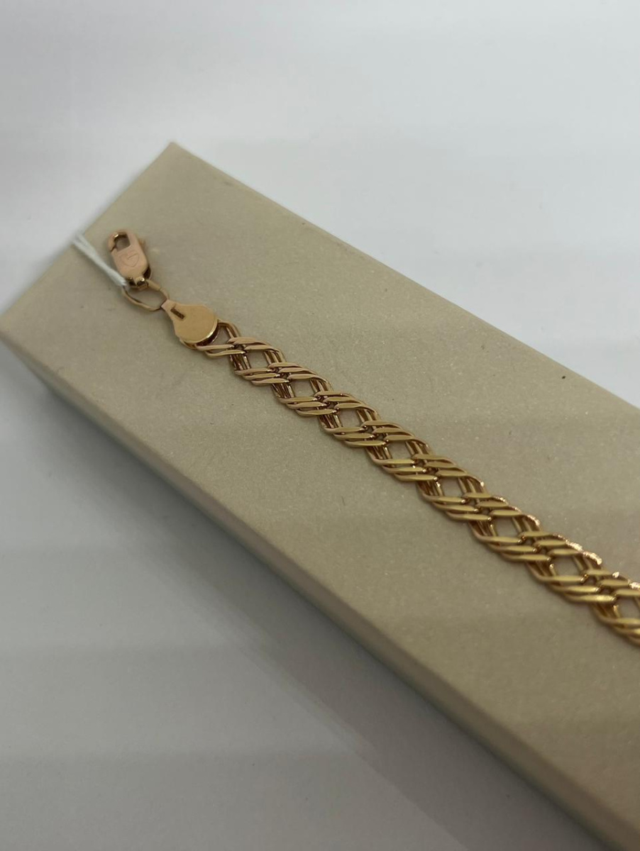 БРАСЛЕТ ПОЛНОВЕСНЫЙ Ромб тройной Au 585