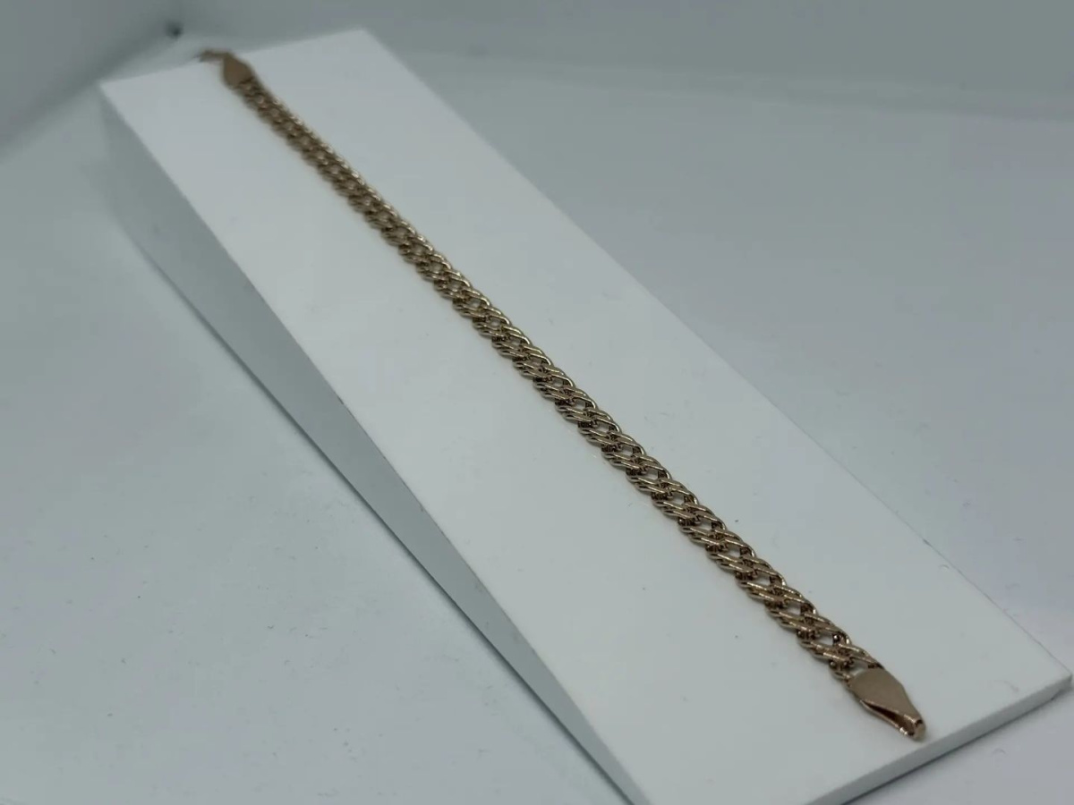 611108023 БРАСЛЕТ ПУСТОТЕЛЫЙ Ромб двойной (Au 585)