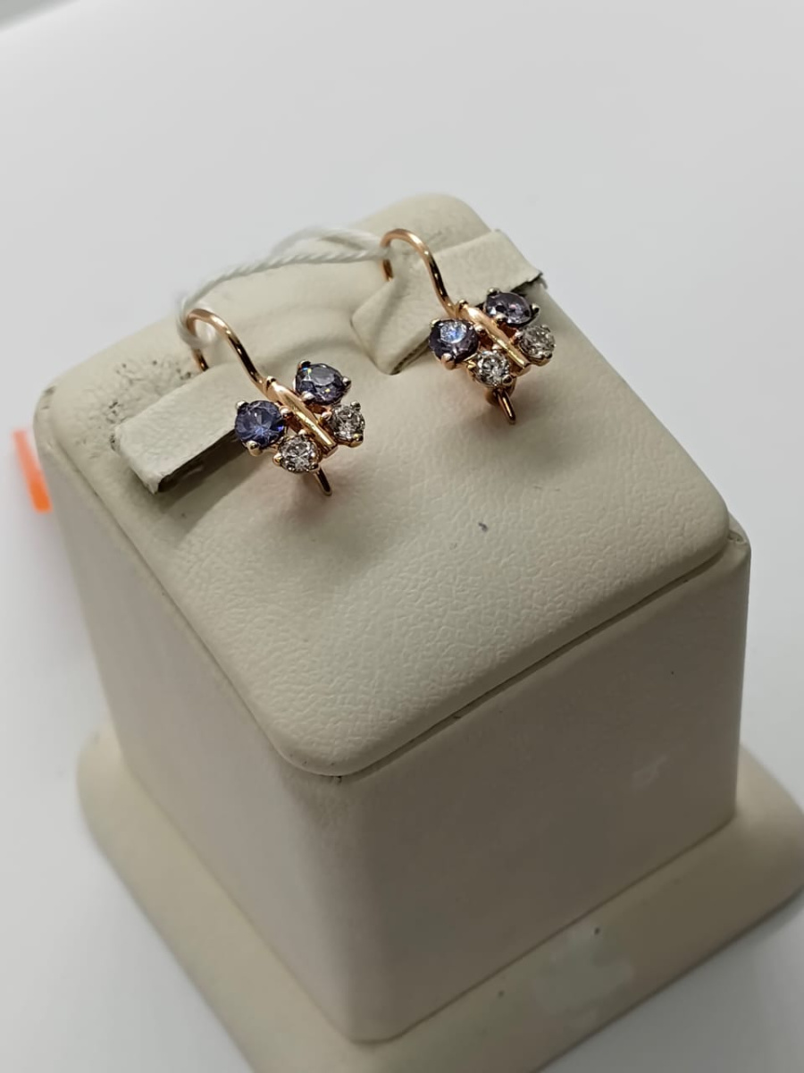 СКМИ585 СЕРЬГИ С КАМНЯМИ (Au 585)